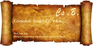 Csonka Boglárka névjegykártya